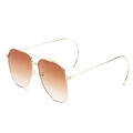 Classic aviator sunglasses with gold metal frame and brown gradient lenses - New Style / Gold Frame Gradient Tea Lens