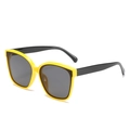 Oversized retro sunglasses with bright yellow frames and dark lenses for women - Yellow Frame Grey Lens