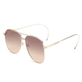 Lunettes aviateur classiques avec monture dorée et verres dégradés marron - Nouveau Style / Monture Dorée Verre Dégradé Thé Rose