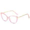 Montatura per occhiali cat-eye rosa in TR90 con sottili aste in metallo dorato - Rosa