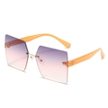 Frameless rimless sunglasses with purple pink gradient lenses and orange temples - New Style / Regular (Incl. 13% VAT) Tea Frame with Purple Pink Lenses