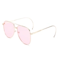 Lunettes aviateur tendance avec verres roses translucides et monture en métal doré - Nouveau Style / Monture Dorée Verres Roses