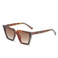 Lunettes de soleil œil de chat rétro en écaille avec verres dégradés marron et argent - Taille Unique / Monture Léopard Verres Marron Dégradés