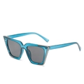 Vintage oversized vierkante zonnebril met transparant blauw montuur en grijze glazen - Eén Maat / Blauw Frame Grijze Lens