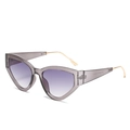 Cat eye sunglasses with grey translucent frames, purple gradient lenses and gold arms - New Style / Regular (Inc. 13% VAT) Gray Frame with Gradient Gray Lenses