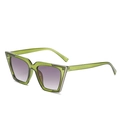 Lunettes de soleil œil de chat à monture verte translucide et verres dégradés violets - Taille Unique / Monture Verte Verres Double Gris