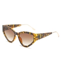 Cat eye sunglasses with tortoiseshell frames and gradient brown lenses with gold metal arms - New Style / Standard (Incl. 13% VAT) Leopard Frame & Double Tea Lenses