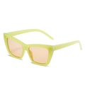 Retro-Sonnenbrille in Limonengrün mit orangefarbenen Gläsern für Damen im Vintage-Stil - Grüner Rahmen Hellteefarbene Gläser