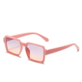 Pink rectangle sunglasses with gradient purple lenses in a stylish street fashion style - Pink Frame Blue Pink Lens