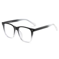 Square TR90 anti-blue light glasses frame with black gradient finish and rivet decor - Black Gradient Transparent / Clear Lens