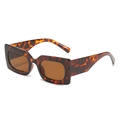 Fashionable tortoise shell square sunglasses with dark brown lenses for women - Leopard Frame Brown Lens