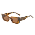 Classic tortoise square frame sunglasses with brown lenses in retro chic style - One Size / Leopard Frame / Tea Lens