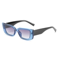 Retro square sunglasses with translucent blue frames and gradient grey-purple lenses - One Size / Blue Frame Gradient Grey Lens