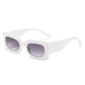 Retro vierkante zonnebril met wit montuur en paarse gradiënt lenzen voor dames - Nieuwe Collectie / Wit Frame Grijze Lens
