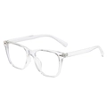 Transparent square TR90 eyeglass frames with stylish rivet accents and anti-blue light lenses - Transparent Frame / Clear Lens