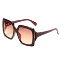 Lunettes de soleil carrées oversize avec monture bordeaux et verres dégradés - Monture Thé Verres Thé Rose