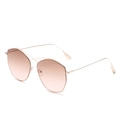 Occhiali da sole poligonali con montatura in metallo oro rosa e lenti rosa sfumate - Nuovo Stile / Standard montatura dorata con lenti tè rosa