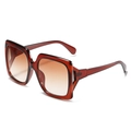 Gafas de sol cuadradas vintage con montura de acetato marrón ámbar y lentes de degradado marrón - Montura Té Lente Té Degradado