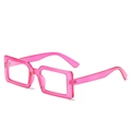 Gafas cuadradas transparentes rosa retro con acabado jelly minimalista para mujer - Marco Degradado Púrpura Rosa