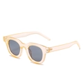 Occhiali da sole ovali retrò con montatura color champagne e lenti grigie per uomo e donna - Montatura Giallo Champagne Lente Grigio