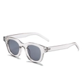 Oval sunglasses with transparent frames and dark grey lenses in a modern minimalist style - New Style / Standard (Incl. 13% VAT) Grey Frame Black-Grey Lenses