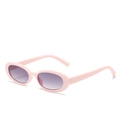 Lunettes de soleil ovales rose clair avec verres dégradés violets pour un look rétro - Nouveau Style / Régulier (incl. 13 % TVA) monture rose verres gris double