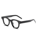 Retro black full-rim oval sunglasses with thick frames for men and women - New Style / Standard Black Frame Clear Lenses