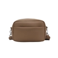 Klassieke bruine crossbodytas van PU-leer met lychee-patroon en brede schouderriem - Bruin