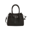 Borsa tote nera chic con trama intrecciata e tracolla regolabile per donna - Nero
