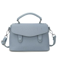 Lichtblauwe denim handtas voor dames met handvat aan de bovenkant en een flap - Blauw