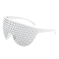 Lunettes de soleil blanches oversize avec verres uniques à maille hexagonale alvéolée - Blanc