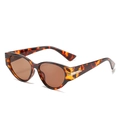 Occhiali da sole cat-eye tartarugati con lenti marroni e cerniere in metallo dorato - Montatura Leopardata Lente Marrone