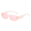 Gafas de sol retro rectangulares con montura rosa y lentes de color rosa - Montura Rosa / Lentes Rosas
