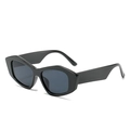 Occhiali da sole cat eye neri alla moda con montatura geometrica spessa e lenti grigie - Montatura Nera Lenti Grigie