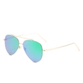 Occhiali da sole aviator classici con montatura in metallo dorato e lenti sfumate - Montatura Oro Verde