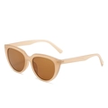 Gafas de sol retro de ojo de gato con montura beige translúcida y lentes marrones - Montura Té Jelly Lente Té