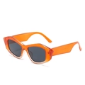 Occhiali da sole cat-eye poligonali con montatura arancione trasparente e lenti grigie - Montatura Arancione Lenti Grigie