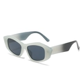 Cat eye polygon sunglasses with grey gradient lenses and translucent ice grey frames - Grey Frame Black Lens