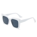 Modern white oversized square frame sunglasses with black lenses for a minimalist look - New Style / Standard (Incl. 13% VAT Invoice) White Frame Full Gray Lenses