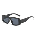 Lunettes de soleil rectangulaires rétro avec monture noire épaisse et verres foncés - En stock / Standard (TVA de 13 % incluse) monture noire et verres gris