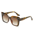 Lunettes de soleil œil-de-chat surdimensionnées écailles avec verres dégradés - Taille unique / Monture Léopard Dégradé Thé