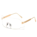 Outdoor cycling sunglasses with oversized transparent lenses and gold metal frames - Ready Stock / Standard Gold Frame with Clear Lenses