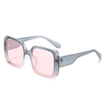 Occhiali da sole squadrati oversize con montatura sfumata blu-rosa e lenti rosa - Montatura Grigio Rosa Lente Rosa