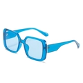 Retro square oversized sunglasses with transparent blue jelly frames and matching lenses - New Style / Standard (Incl. 13% VAT) Blue Frame with Blue Lenses