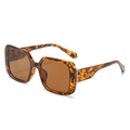 Fashion square oversized tortoiseshell sunglasses with brown lenses for women - New Style / Regular (Incl. 13% VAT) Leopard Frame All Tea Lenses