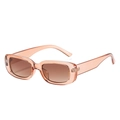 Fashionable rectangle sunglasses for kids with translucent tan frames and brown lenses - Champagne Frame Double Tea Lens