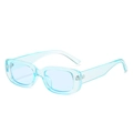 Kids vintage rectangular sunglasses with light blue transparent frame and lenses - Blue Frame / Blue Lens