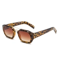 Lunettes de soleil vintage écaillées avec verres dégradés marron et double pont métallique - Monture Léopard Verres Marron Dégradés