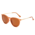 Polarized sunglasses with amber frames, brown lenses and gold metal temples - Ready Stock / Regular (Inc. 13% Tax) Tea Frame & Full Tea Lenses