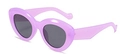 Lila Cat-Eye-Sonnenbrille für Damen mit dickem Rahmen und dunklen Gläsern im Retrostil - Violetter Rahmen Graue Linse